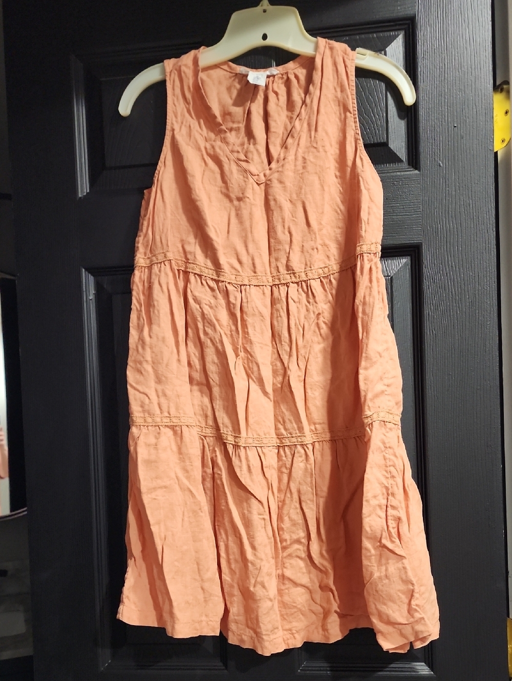 Lucky Brand Peach Sleeveless Tiered Casual Dress
